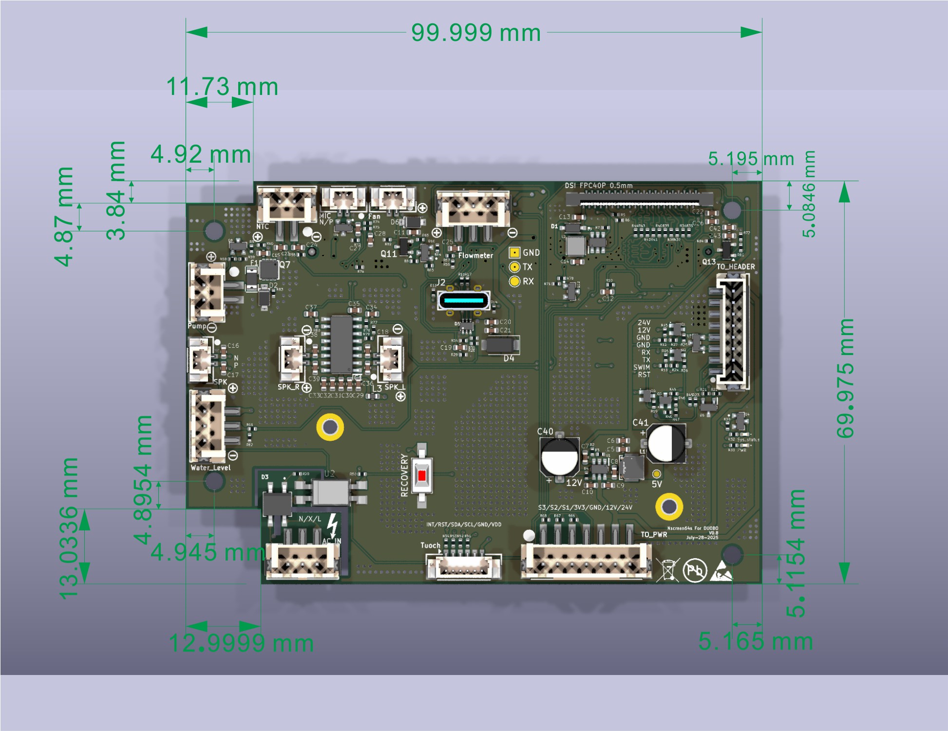 YeaCreate-RK3326s-DUOBO Peripheral plate size YeaCreate-RK3326s-DUOBO Peripheral plate size